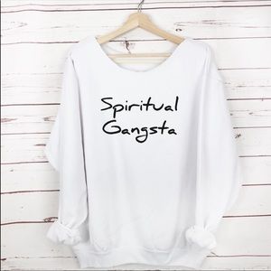 NEW White Spiritual Gangsta Sweater, Slouchy